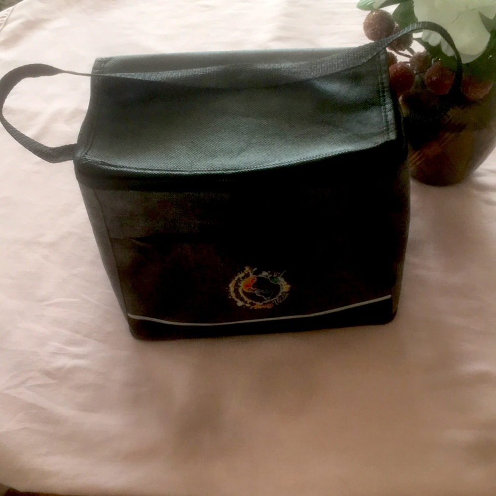 Collapsible Portable Cooler Lunch Bag Black Gray 16" Deep NWOT